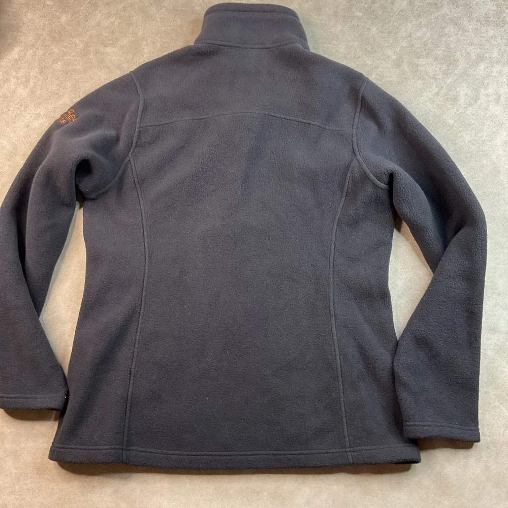Patagonia Synchilla Fleece Jacket Mock Neck Sweater Women Sz L Black Embroidered
